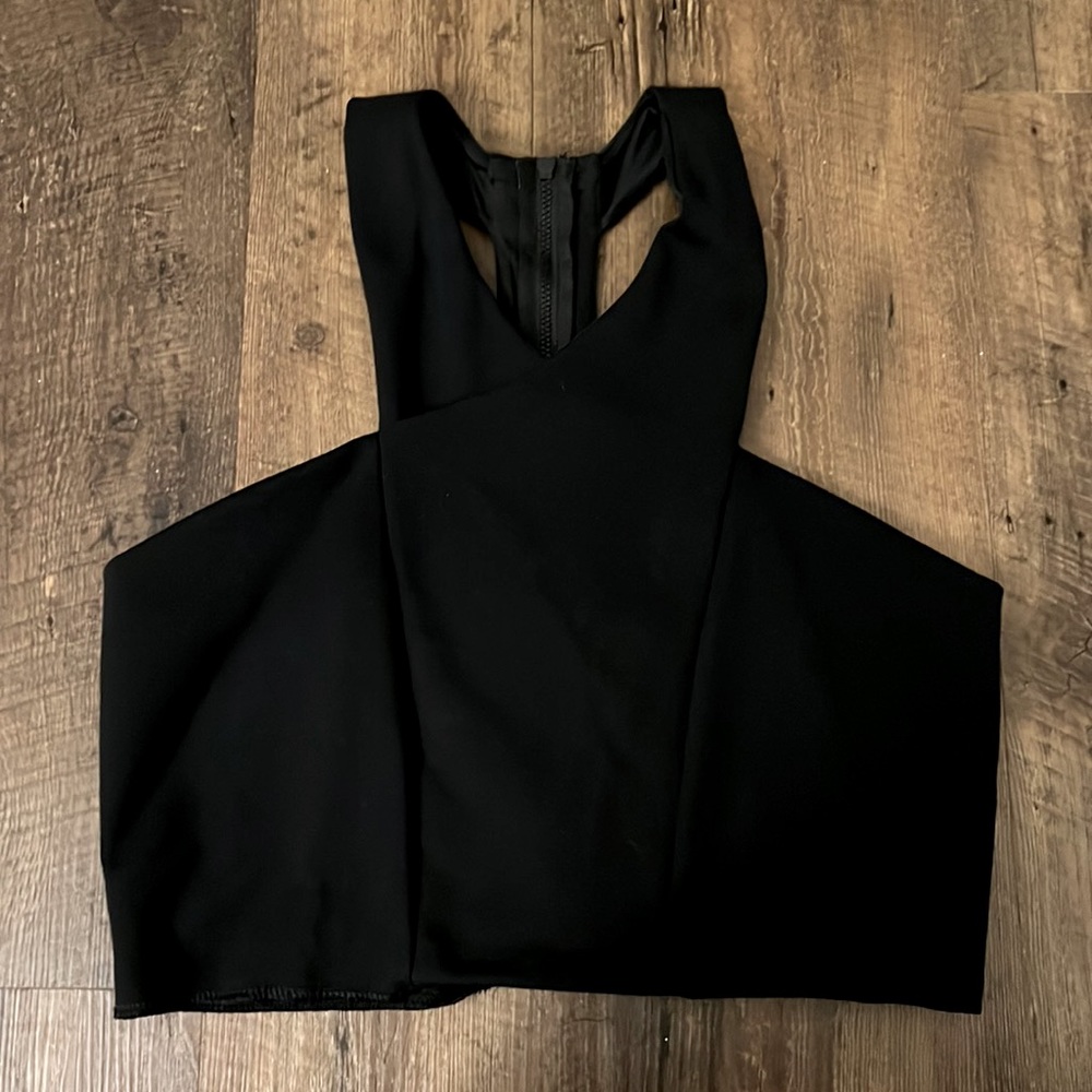 Express Zipper Back Cross Crop Top
